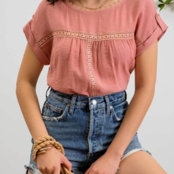 Paradise Dusty Apricot Lace Top - Picture 4 of 7